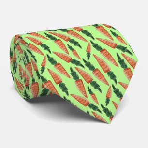 Easter Necktie - Carrots on Green Background Tie