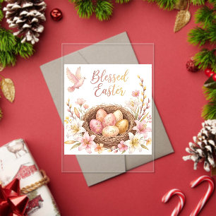 Easter Nest with Eggs Acrylic Invitations