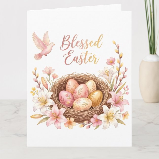 Easter Nest with Eggs Card (Front)