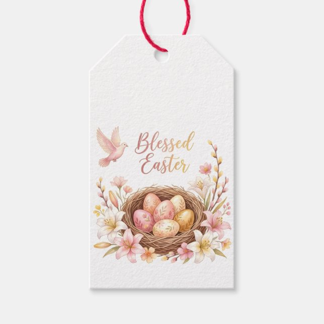 Easter Nest with Eggs Gift Tags (Front)