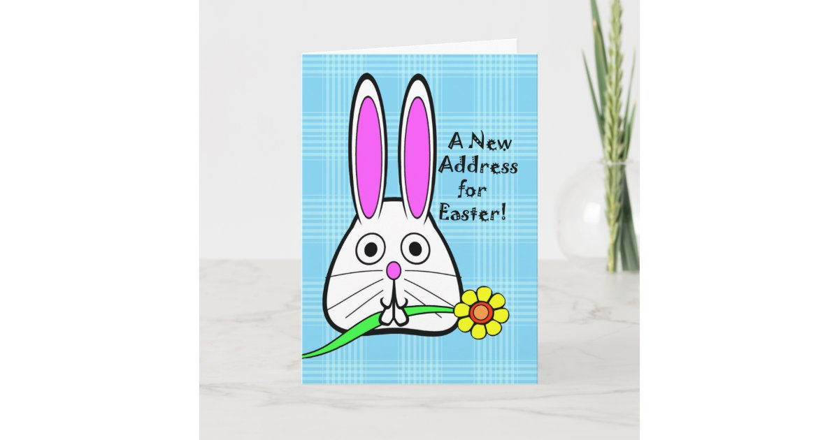 Easter, New Address Announcement, Cute Bunny Holiday Card