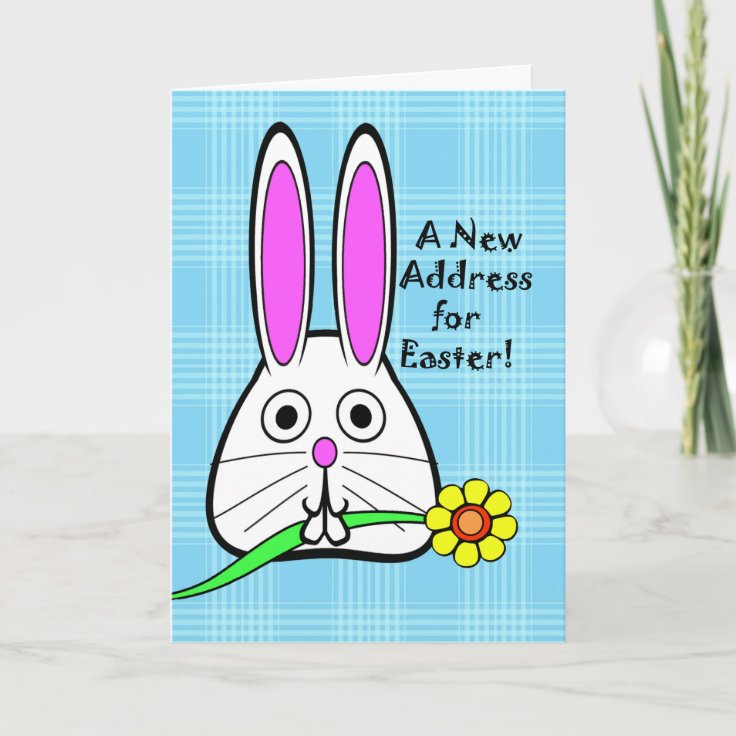 Easter, New Address Announcement, Cute Bunny Holiday Card Zazzle