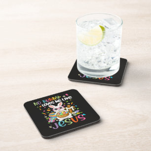 Easter No Bunny Loves Me Like Jesus Christian Beverage Coaster