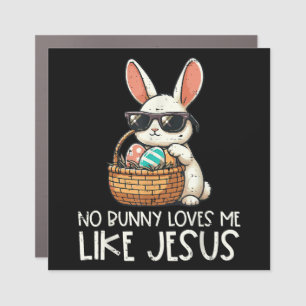 Easter No Bunny Loves Me Like Jesus Christian Car Magnet