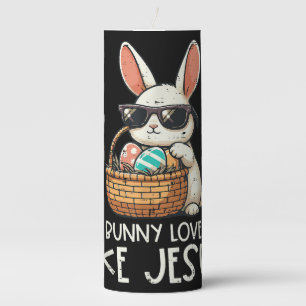 Easter No Bunny Loves Me Like Jesus Christian Pillar Candle