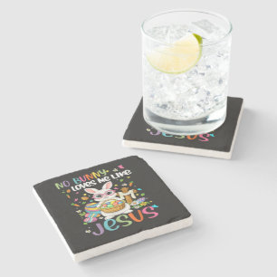 Easter No Bunny Loves Me Like Jesus Christian Stone Coaster