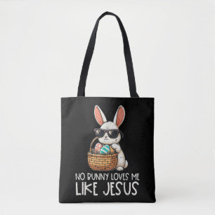 Easter No Bunny Loves Me Like Jesus Christian Tote Bag