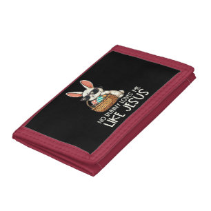 Easter No Bunny Loves Me Like Jesus Christian Tri-fold Wallet