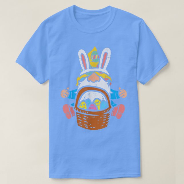 Easter Nordic Gnome Bunny Ears Eggs Basket Men Wom T-Shirt (Design Front)