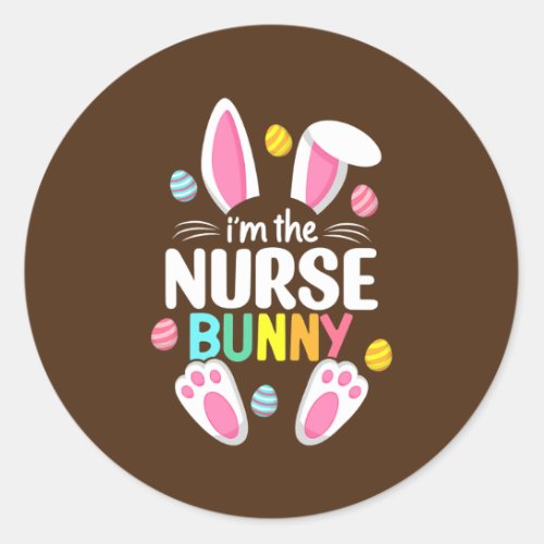 Easter Nurse Bunny Ears Nursing Easter Egg Classic Round Sticker