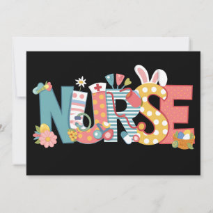 Easter Nurse Stethoscope Bunny Rabbit Eggs Invitation