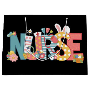 Easter Nurse Stethoscope Bunny Rabbit Eggs Large Gift Bag