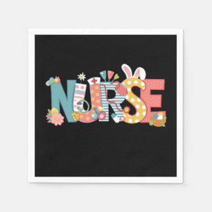 Easter Nurse Stethoscope Bunny Rabbit Eggs Napkins