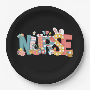 Easter Nurse Stethoscope Bunny Rabbit Eggs Paper Plates