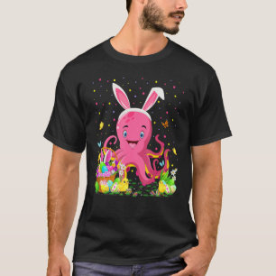 Easter Octopus Bunny Egg Hunting Octopus Easter Su T-Shirt