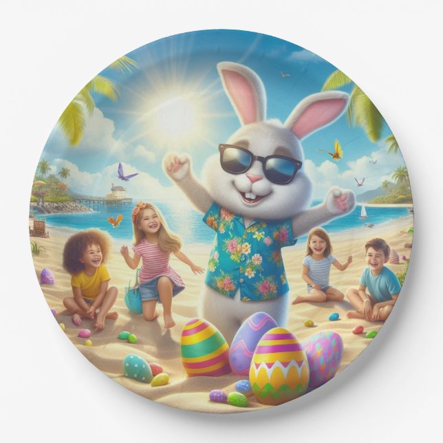 Easter on the Beach  Paper Plates (Front)