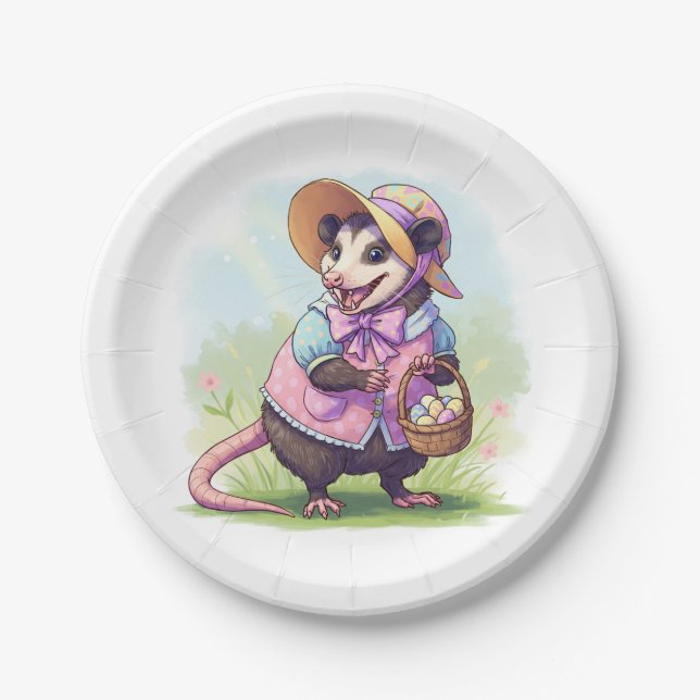 Easter Opossum Paper Plates (Front)
