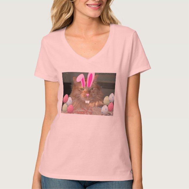 Easter Orange Tabby Cat T-Shirt (Front)