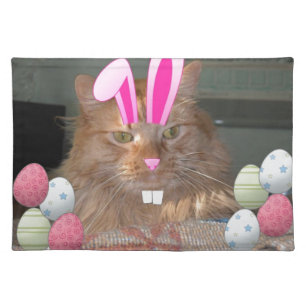 Easter Orange Tabby Kitty Cat Placemat