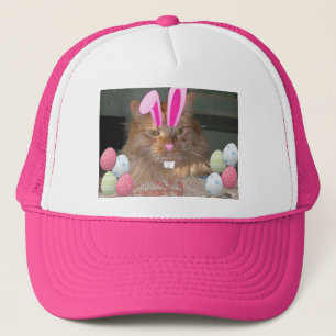 Easter Orange Tabby Kitty Cat Trucker Hat