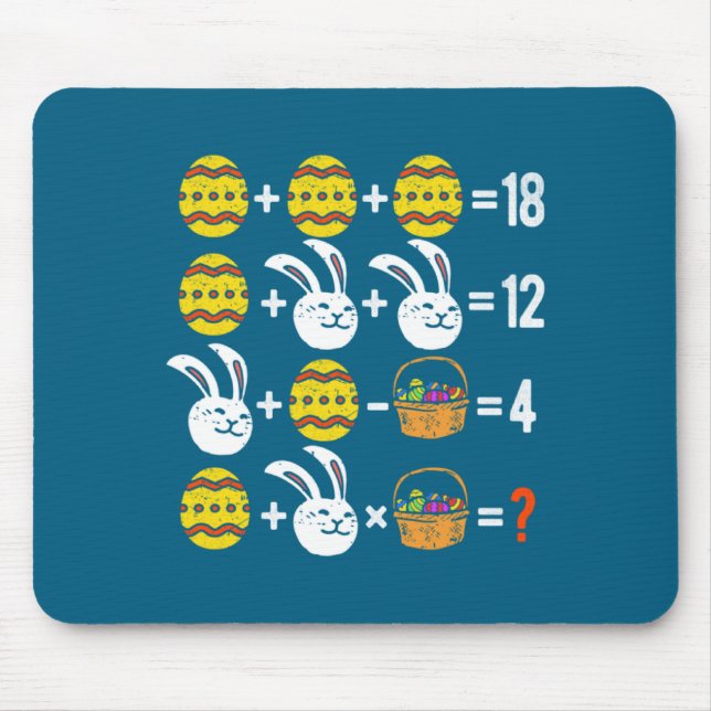 Easter Order Operations Quiz Math Illustration Mouse Pad (Front)