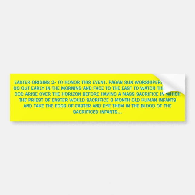 EASTER ORIGINS 2 BUMPER STICKER (Front)