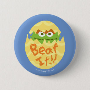 Easter Oscar the Grouch Button