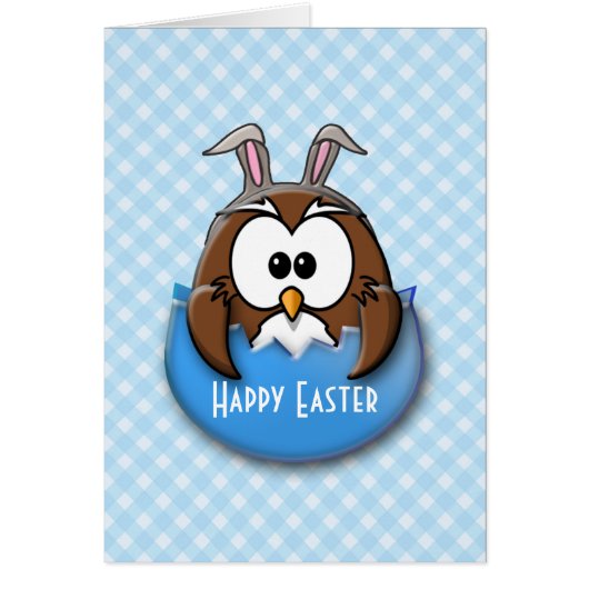 Easter owl - blue cards (Front)