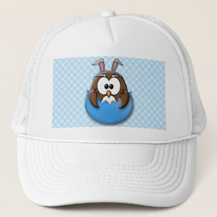 Easter owl - blue trucker hat