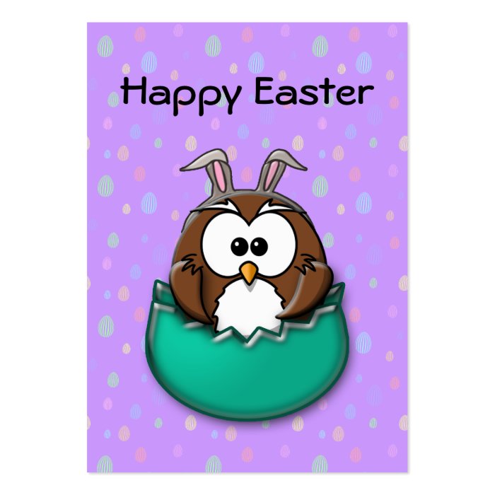 Easter owl   green business card templates