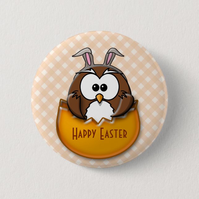 Easter owl - orange button (Front)