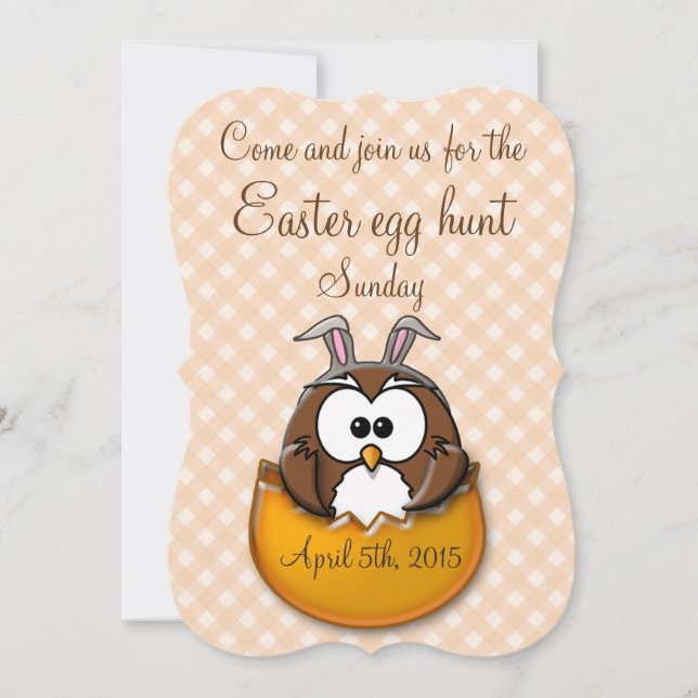 Easter owl - orange invitation (Front)