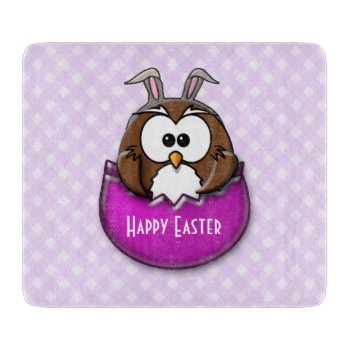Easter Owl - Pink Cutting Board by just_owls at Zazzle