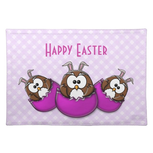 Easter owl - pink placemat (Front)