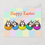 Easter owl - rainbow holiday postcard