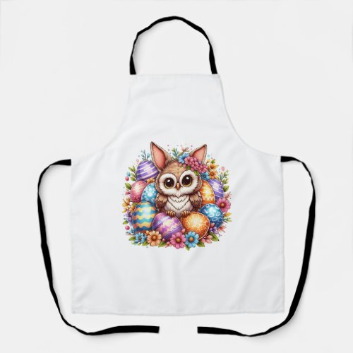 Easter owl with bunny ears  apron
