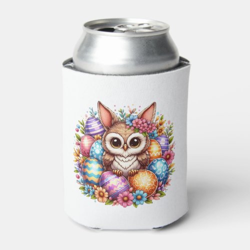 Easter owl with bunny ears  can cooler