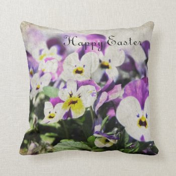 Easter Pansies Throw Pillow by artinphotography at Zazzle