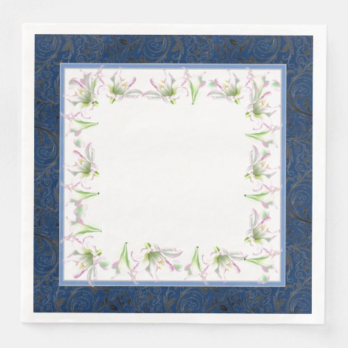 Easter Paper Napkin He Is Risen Easter Lilies