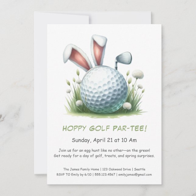 Easter Par-TEE Golf Invitation (Front)