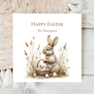 Easter Party Bunny Beige Boho Napkins