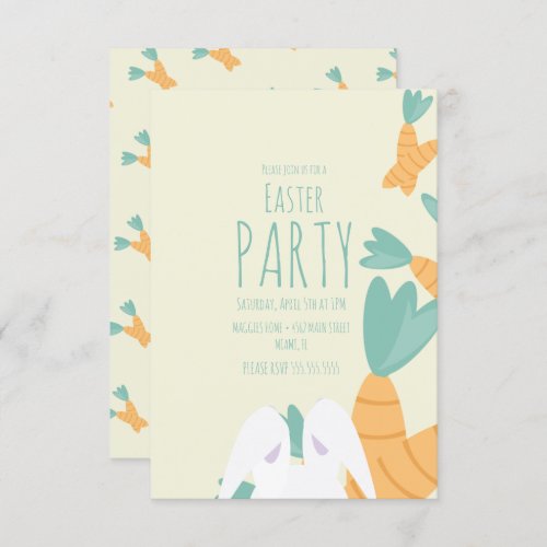 Easter Party Carrot Bunny Event Invitation