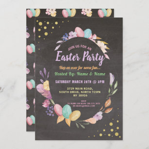 Easter Party EGG Flower Party Pink Invite