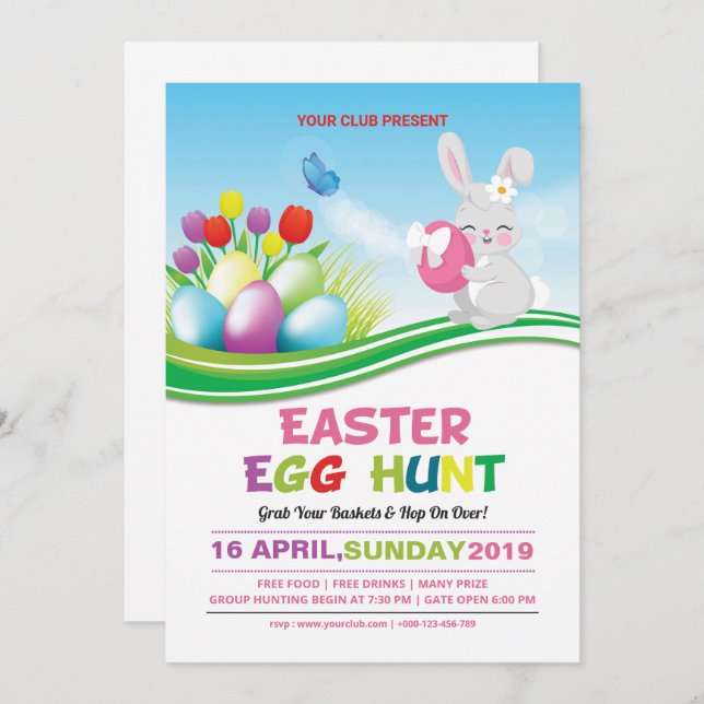 Easter Party Invitation (Front/Back)