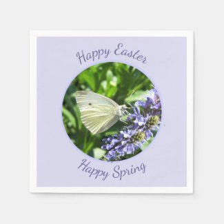 Easter Party White Butterfly Spring Flowers