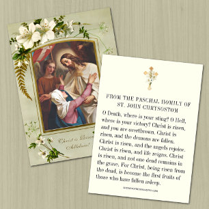 Easter Paschal Homily Prayer St. John Chrysostom Note Card