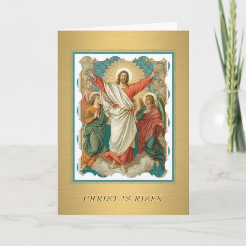 Easter Paschal Prayer Christ is Risen Holiday Card