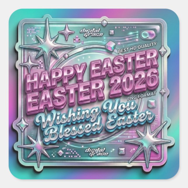 Easter Paskah 2026 Square Sticker (Front)