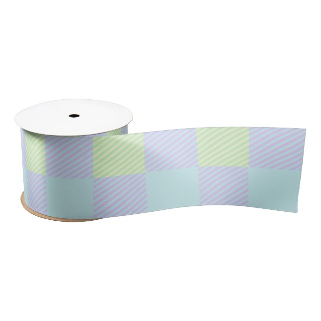 Easter Pastel Colors Plain Pattern Custom Satin Ribbon (Spool)