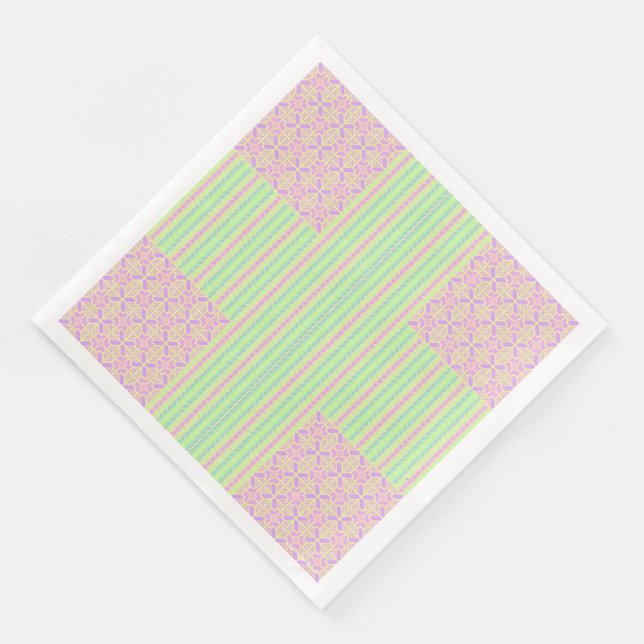 Easter Pastel Cross Party Paper Napkins (Corner)
